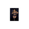 Deux-en-un, nuisette et ensemble trois pièces noir, grande taille, tissu fleur exotique 
